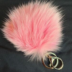Pink Fluffy Keychain Accessory